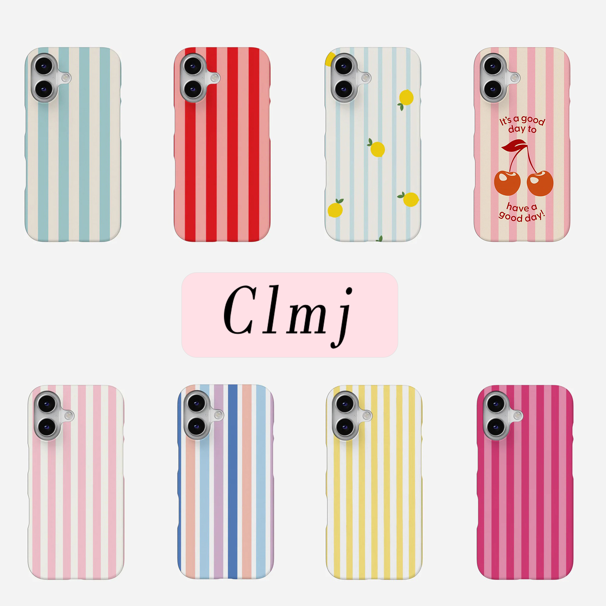 Phone Cases Burga - Luxury Clmj Korean colorful stripes Phone