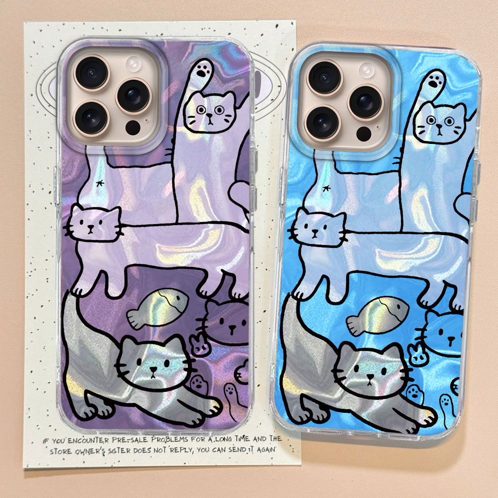 Phone Cases Best - Purple Line Cat Fish Water Texture