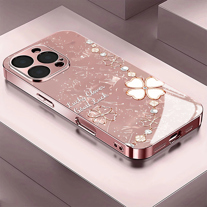 Vogue Pink Gold Clover Tempere - Phone Cases Vogue review and price