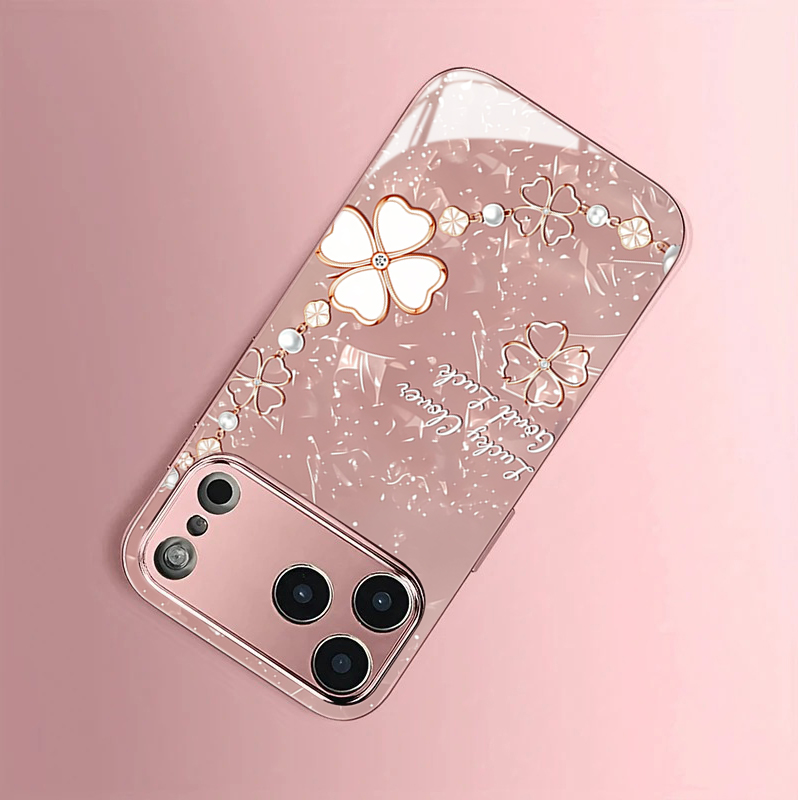 Vogue Pink Gold Clover Tempere - Phone Cases Vogue review and price