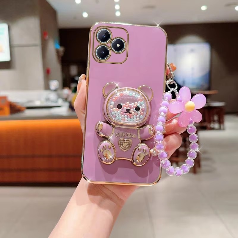 Luxury Plating Quicksand Bear  - Phone Cases Best review and price