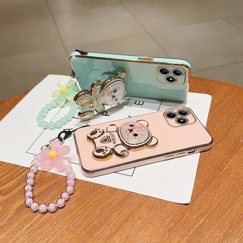 Luxury Plating Quicksand Bear  - Phone Cases Best review and price