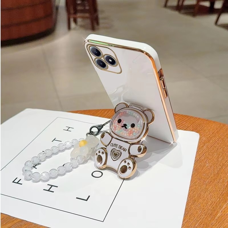 Luxury Plating Quicksand Bear  - Phone Cases Best review and price
