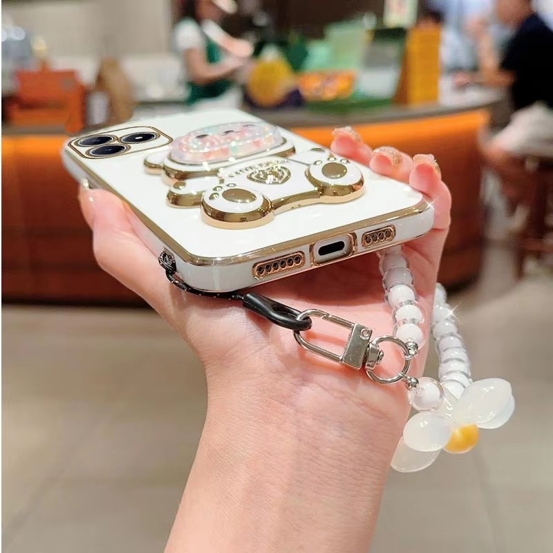 Luxury Plating Quicksand Bear  - Phone Cases Best review and price