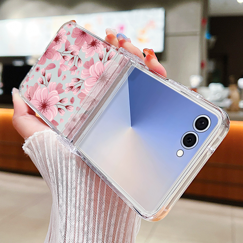 Pink Flower Printed Phone Case - Phone Cases Z Fold 7 review and price