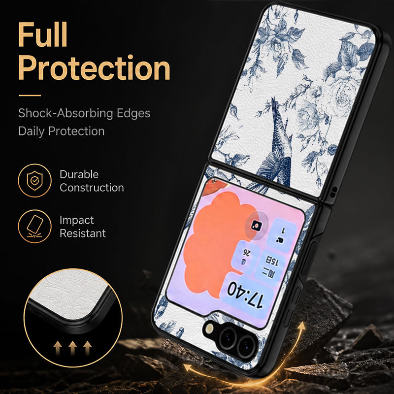 Simple Flower Pattern PU Leath - Phone Cases Z Fold 7 review and price