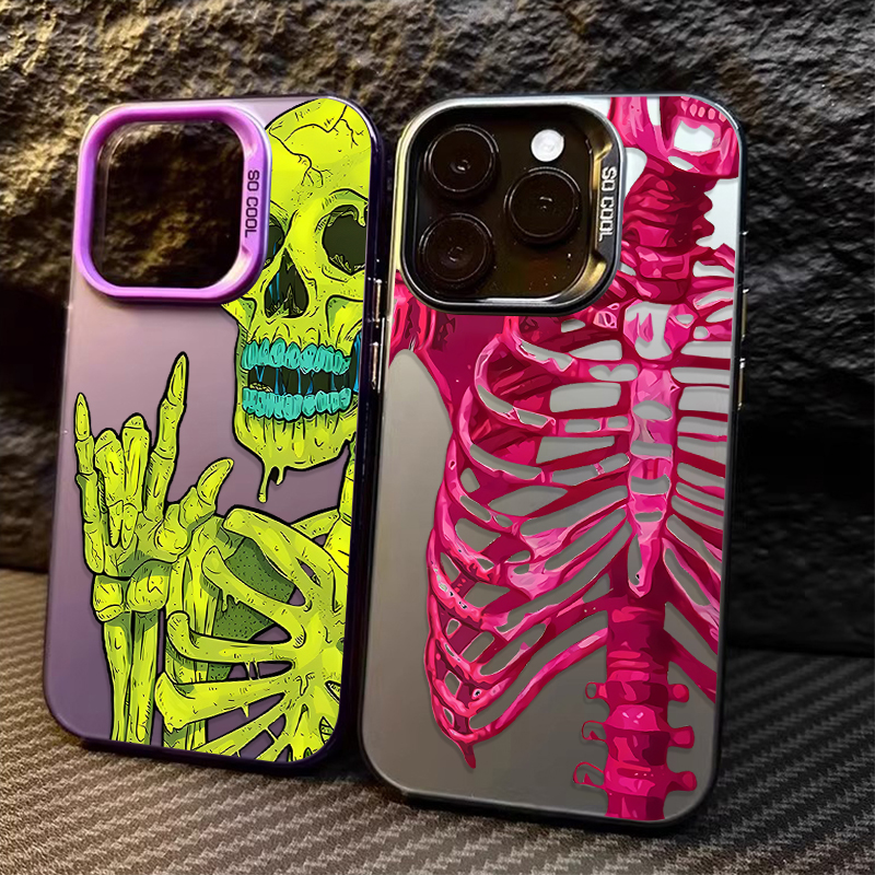 Luxury Pink Green Skull Phone  - Phone Cases Best review and price