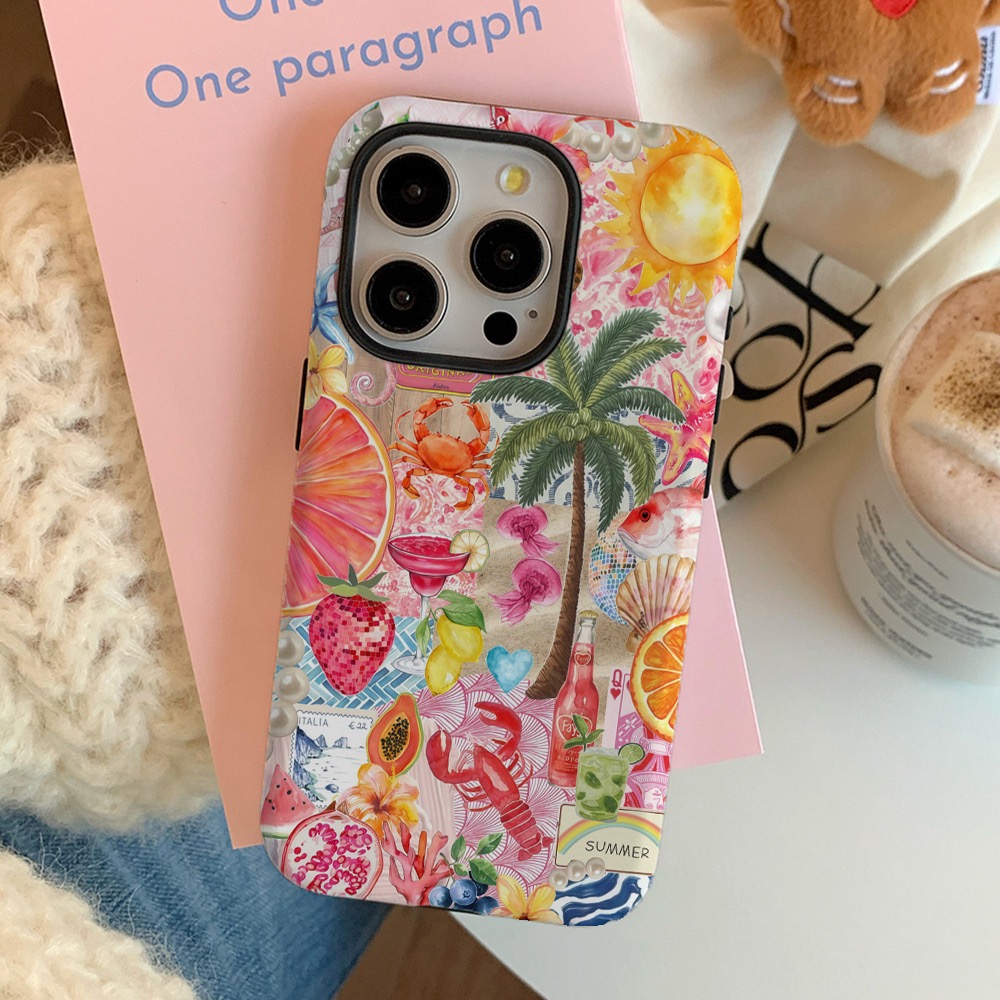 Ins Korean Pink Tropical Fruit - Phone Cases Burga review and price