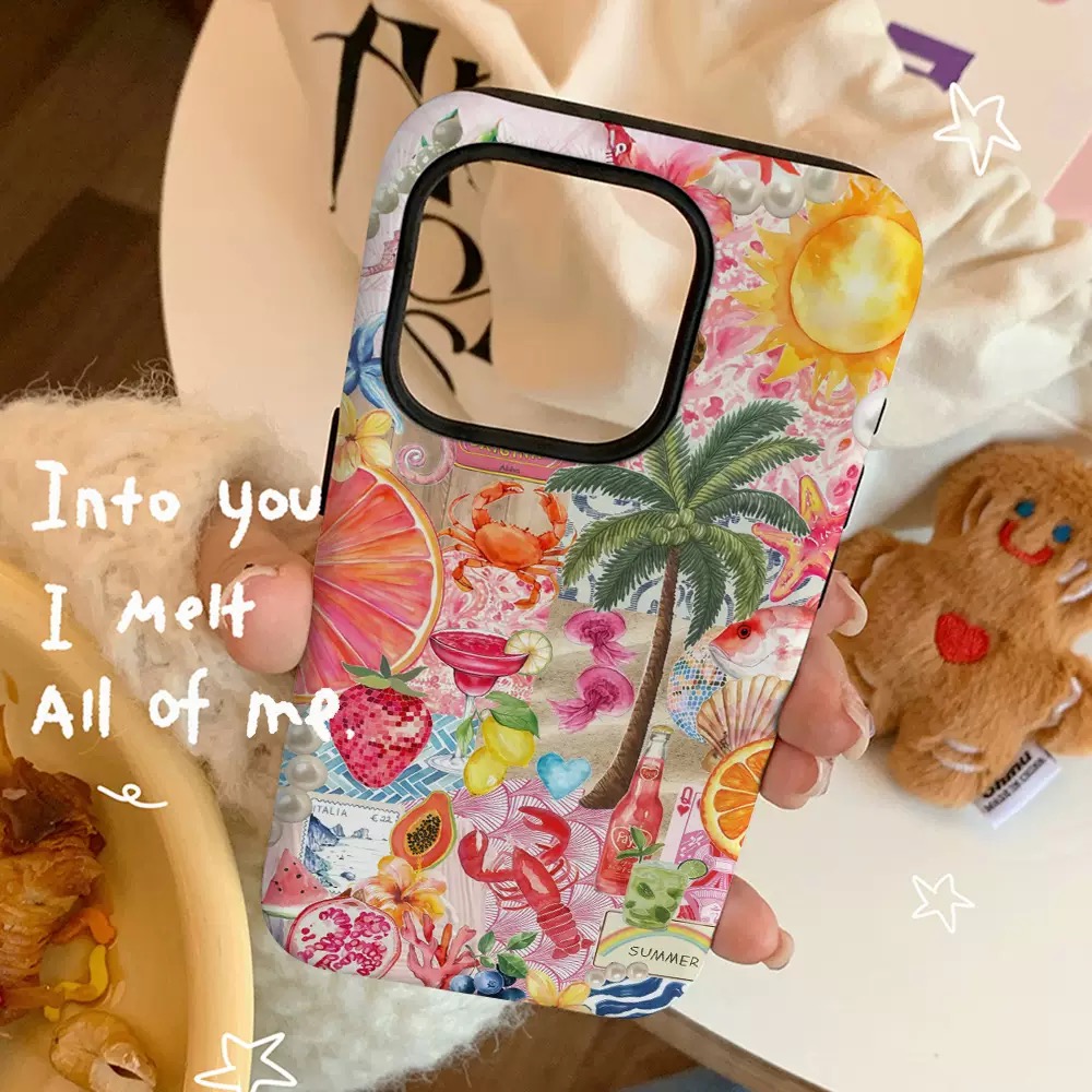 Ins Korean Pink Tropical Fruit - Phone Cases Burga review and price