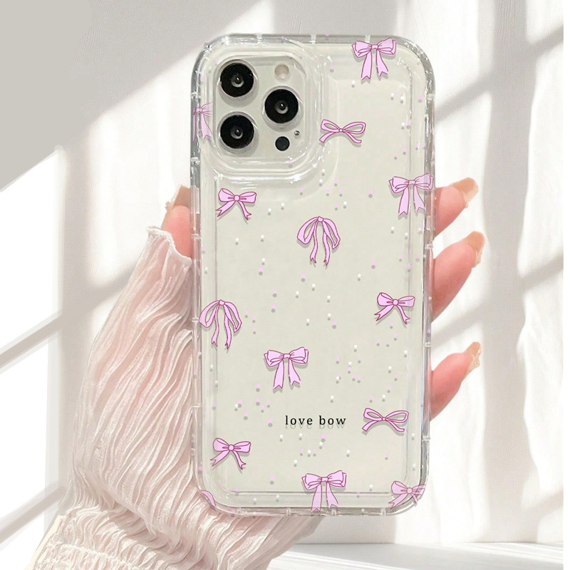 Colorful Bow Print Clear Case  - Phone Cases Dior review and price