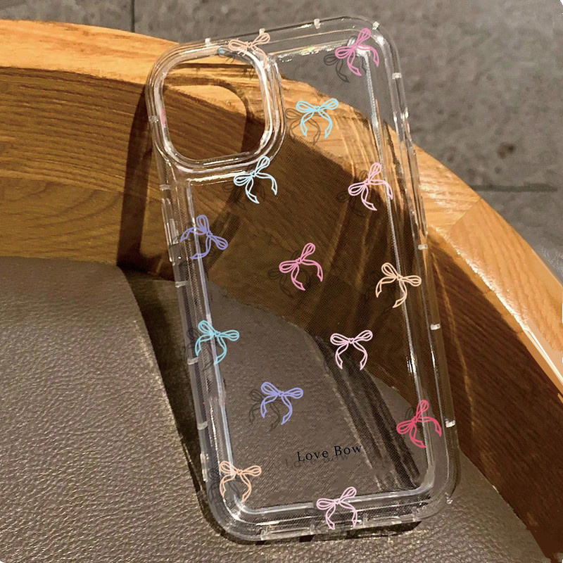 Colorful Bow Print Clear Case  - Phone Cases Dior review and price