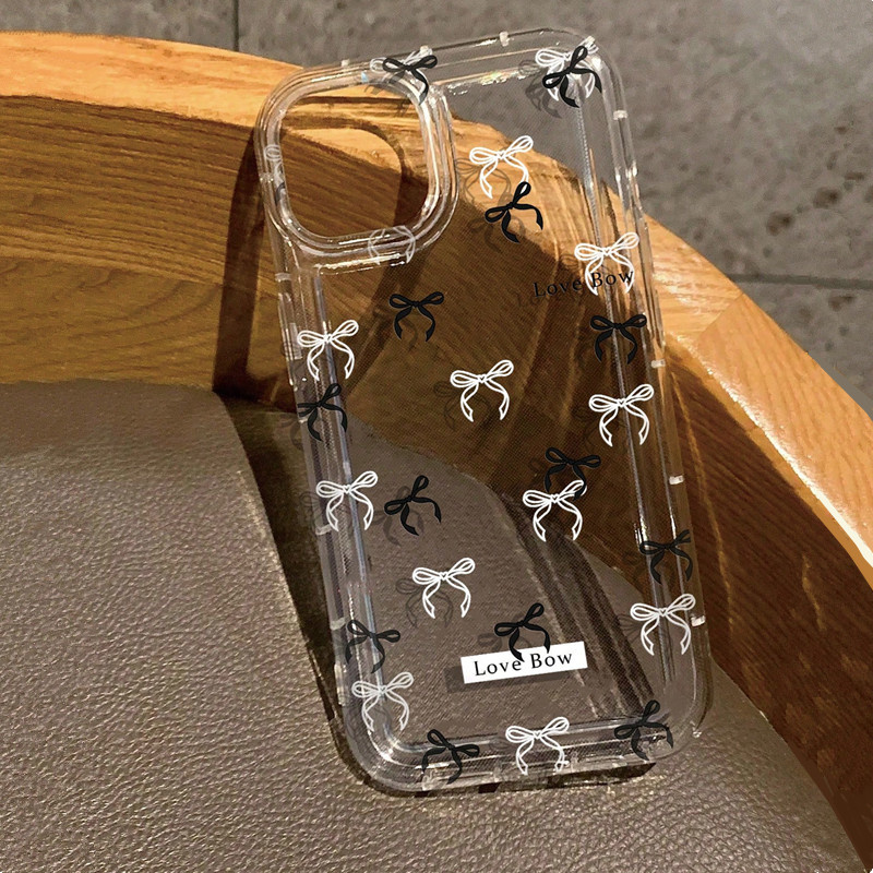 Colorful Bow Print Clear Case  - Phone Cases Dior review and price