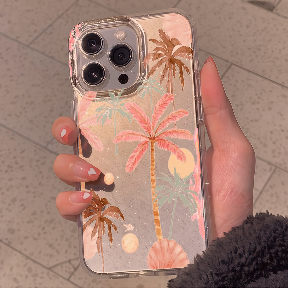 Beach coconut trees Clear Glit - Phone Cases 13 review and price