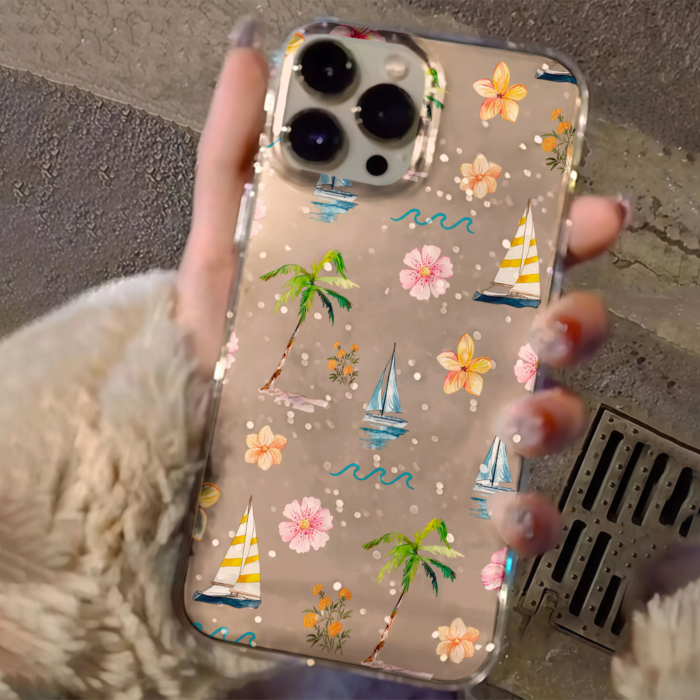 Beach coconut trees Clear Glit - Phone Cases 13 review and price