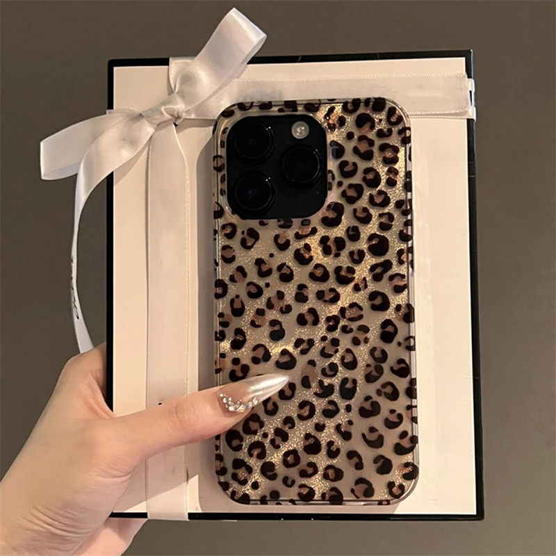 Cute Leopard Print Clear Phone - Phone Cases Dior review and price