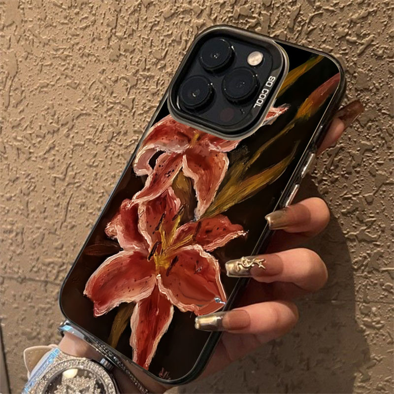 Oil Painting Lily Flower Retro - Phone Cases Art review and price