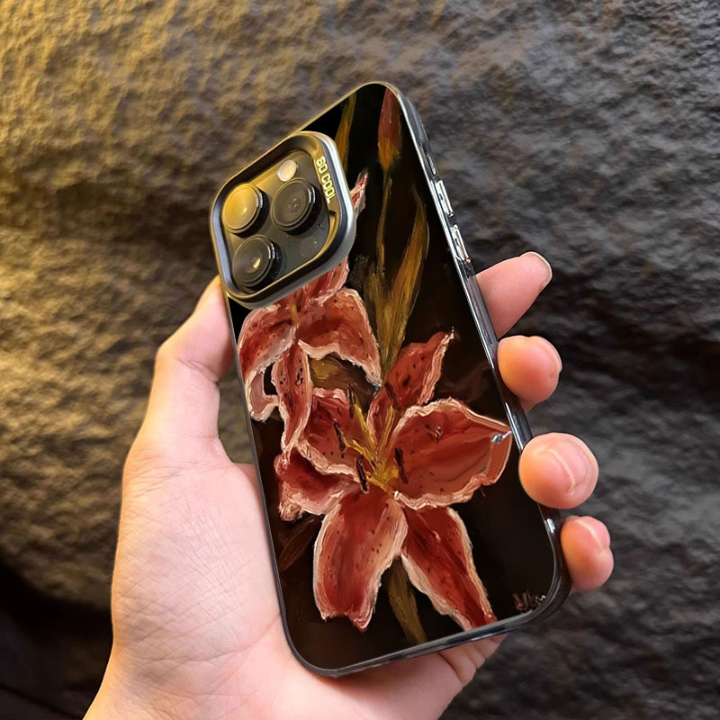 Oil Painting Lily Flower Retro - Phone Cases Art review and price
