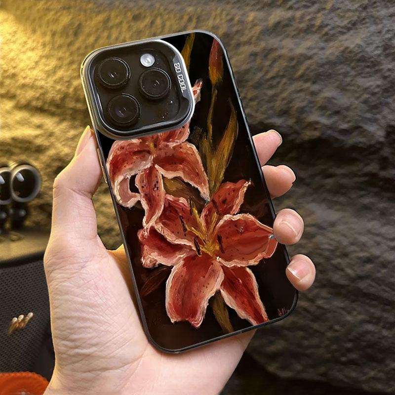 Oil Painting Lily Flower Retro - Phone Cases Art review and price