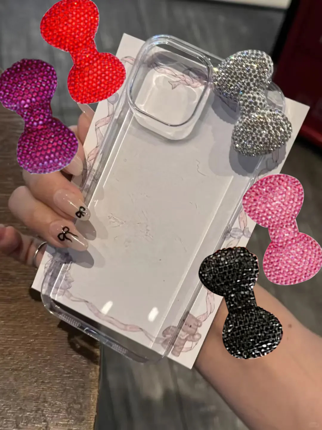 Colored 3D Bow Glitter Transpa - Phone Cases Best review and price