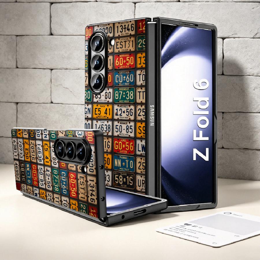 Retro License Plate Phone Cove - Phone Cases Z Fold 7 review and price
