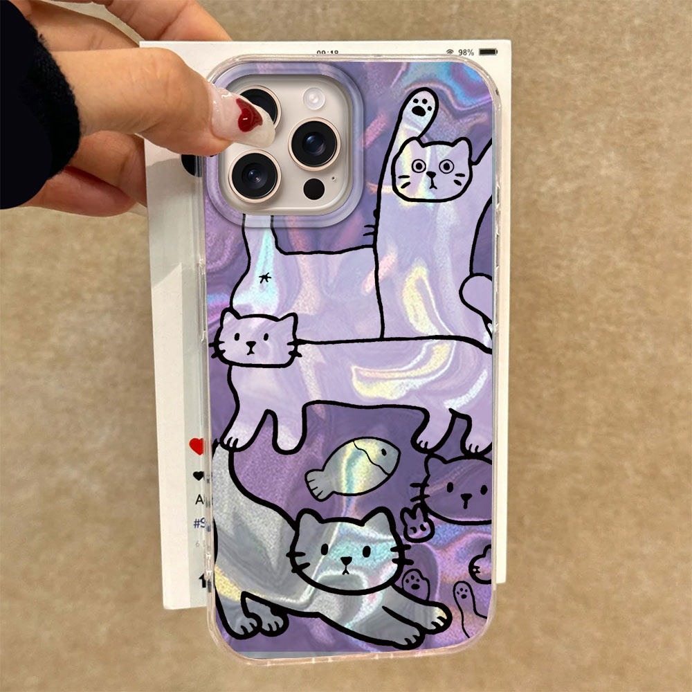 Purple Line Cat Fish Water Tex - Phone Cases Best review and price