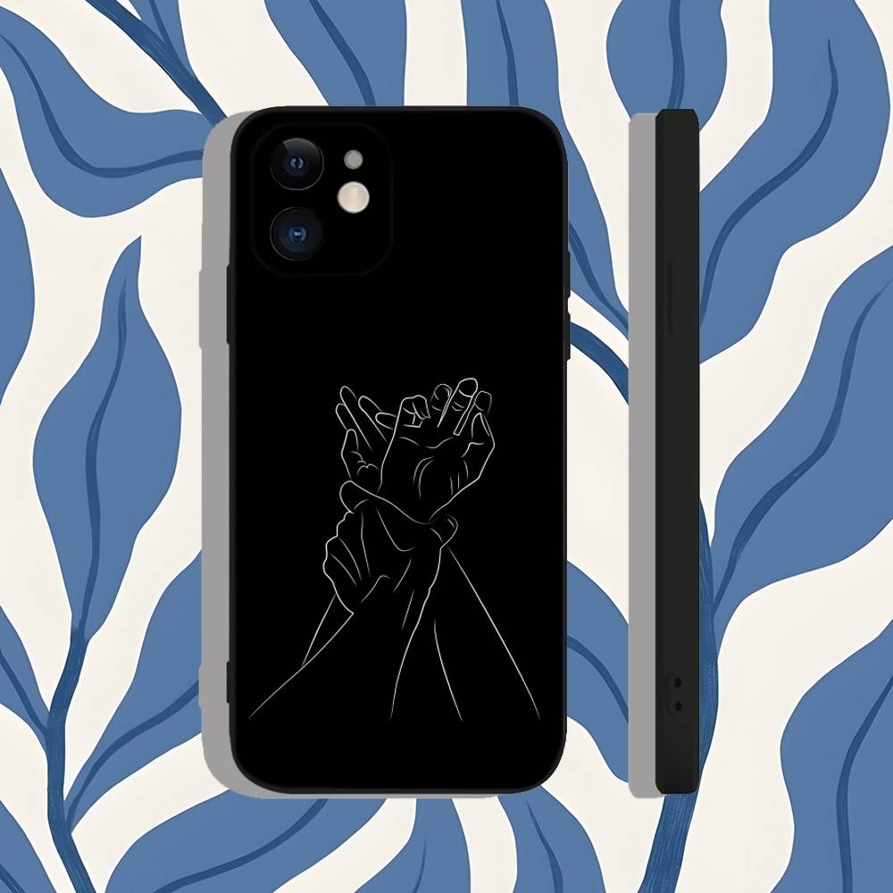 Minimalist Line Couple Hands   - Phone Cases That Fit Iphone 16E review and price